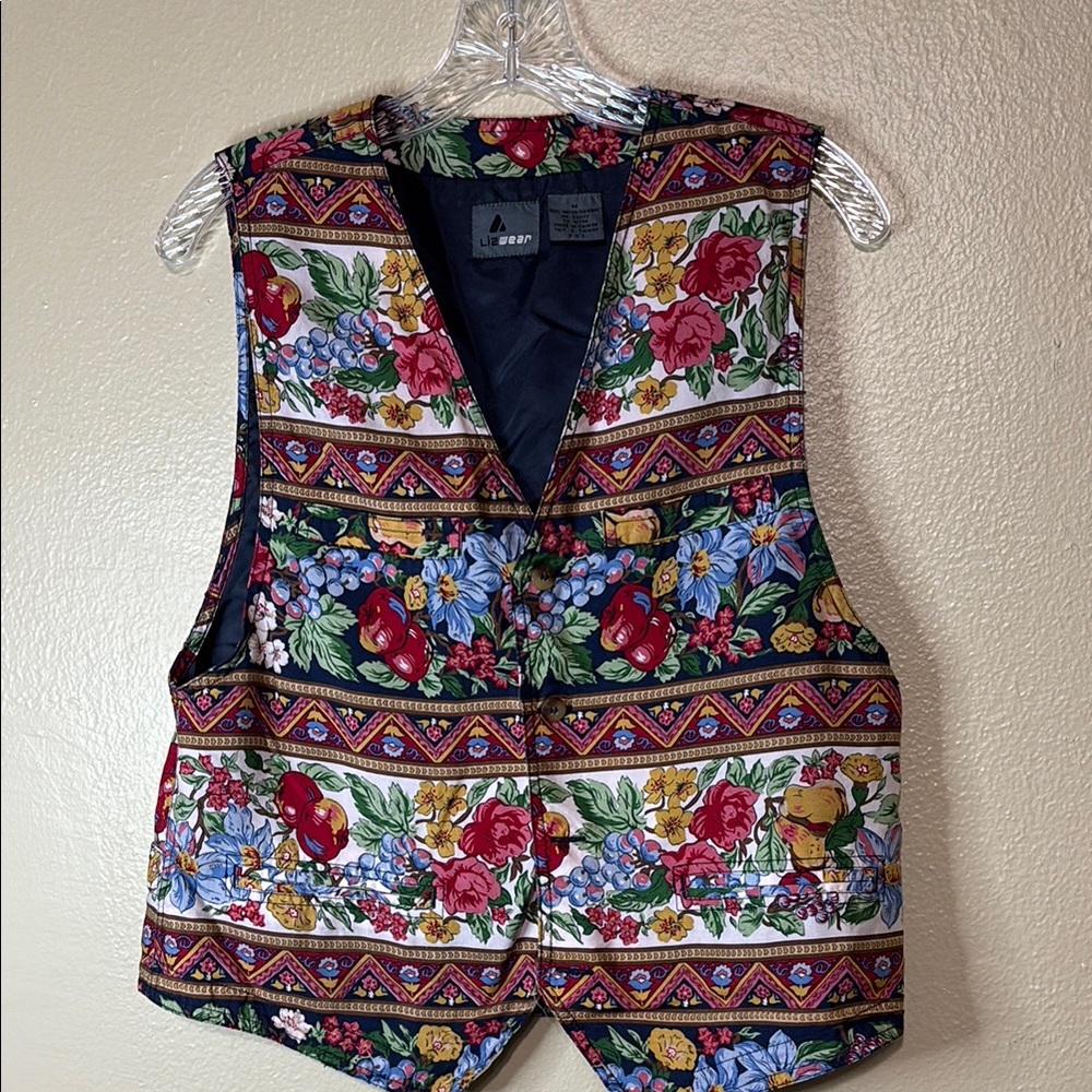 Vintage Lizwear Fruit and Floral Vest